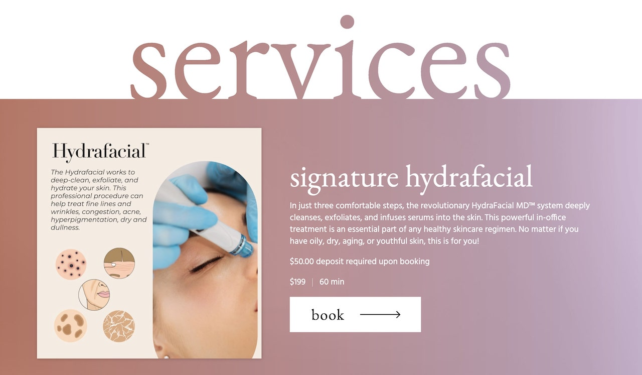 Lash tech booking website