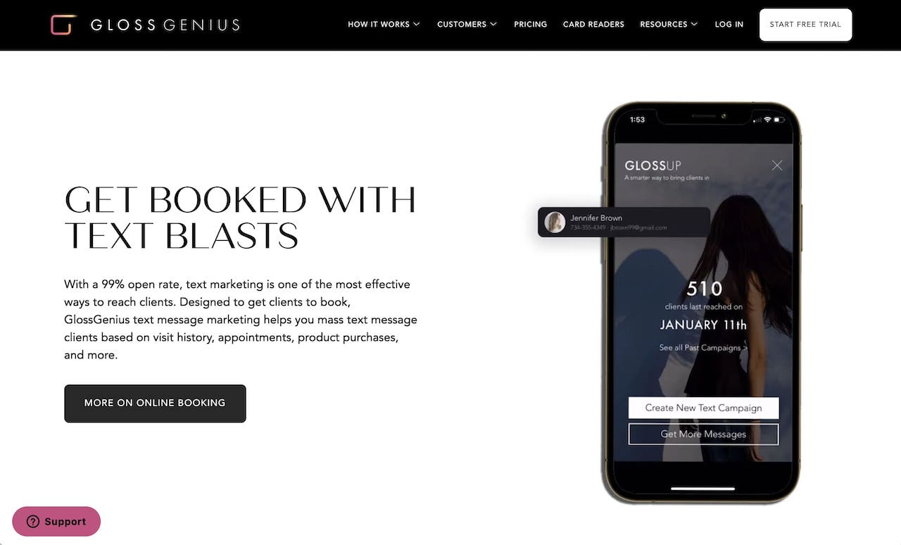 SMS marketing with GlossGenius