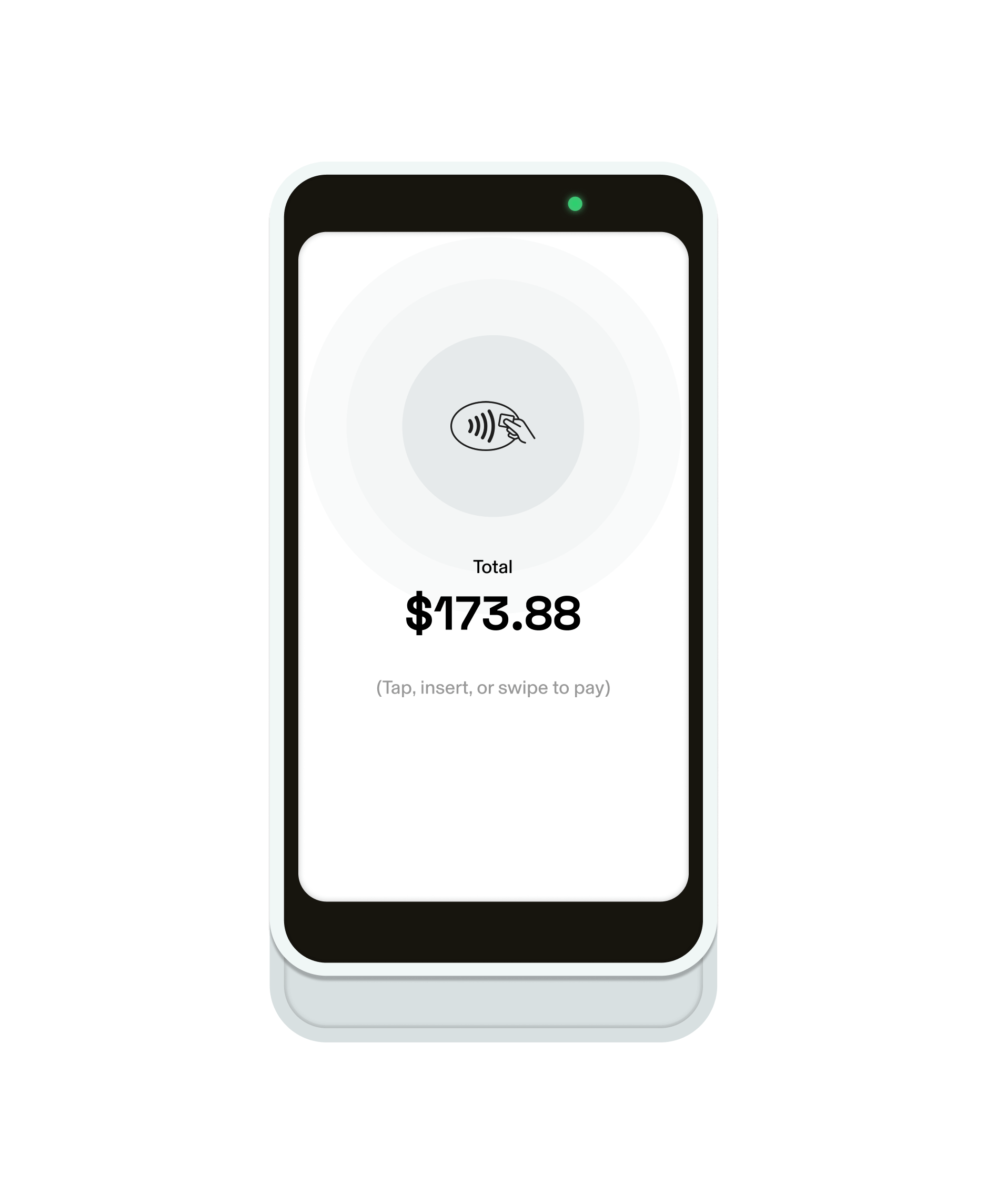 GlossGenius Pro Reader as part of a salon software system displaying a checkout total of $173.88.